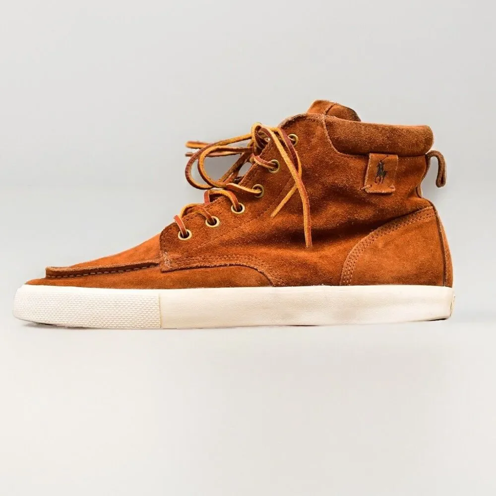 Polo Ralph Lauren Tedd Chukka Boots Leather Mens 10.5 Brown Casual Hi Lace Shoe